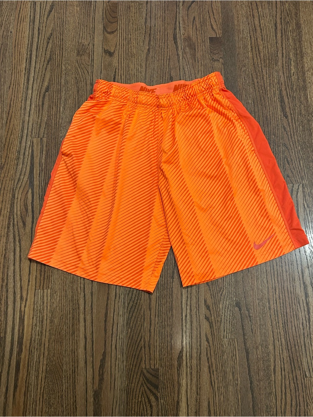 Nike Dri-FIT Men’s Orange Printed Athletic Running Shorts Large